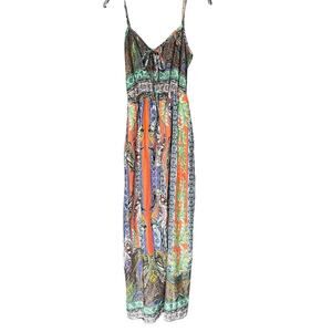 Peach Royal dress long colorful lightweight adjustable summer travel size M